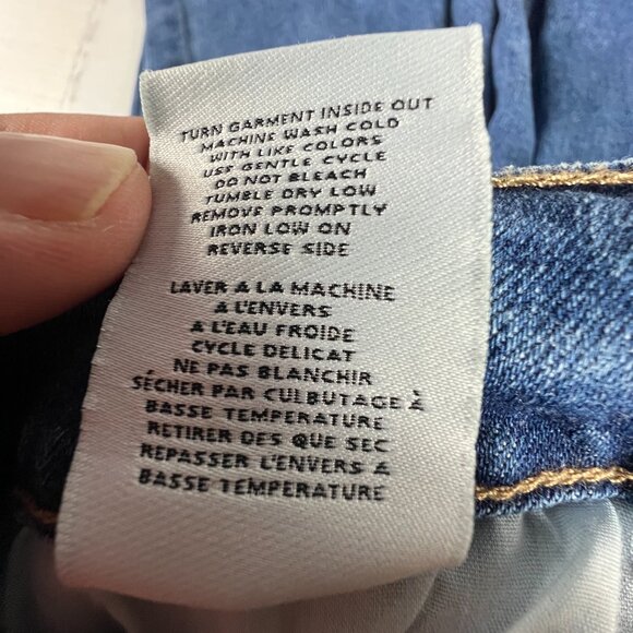 Oat New York Jeans Women's 29x27* Mid Rise Straight Crop Blue Faded Denim Tag 28 - Picture 6 of 16